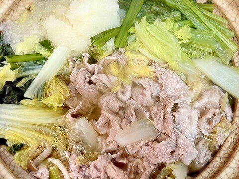 【簡単お鍋】豚肉と小松菜のみぞれ鍋
